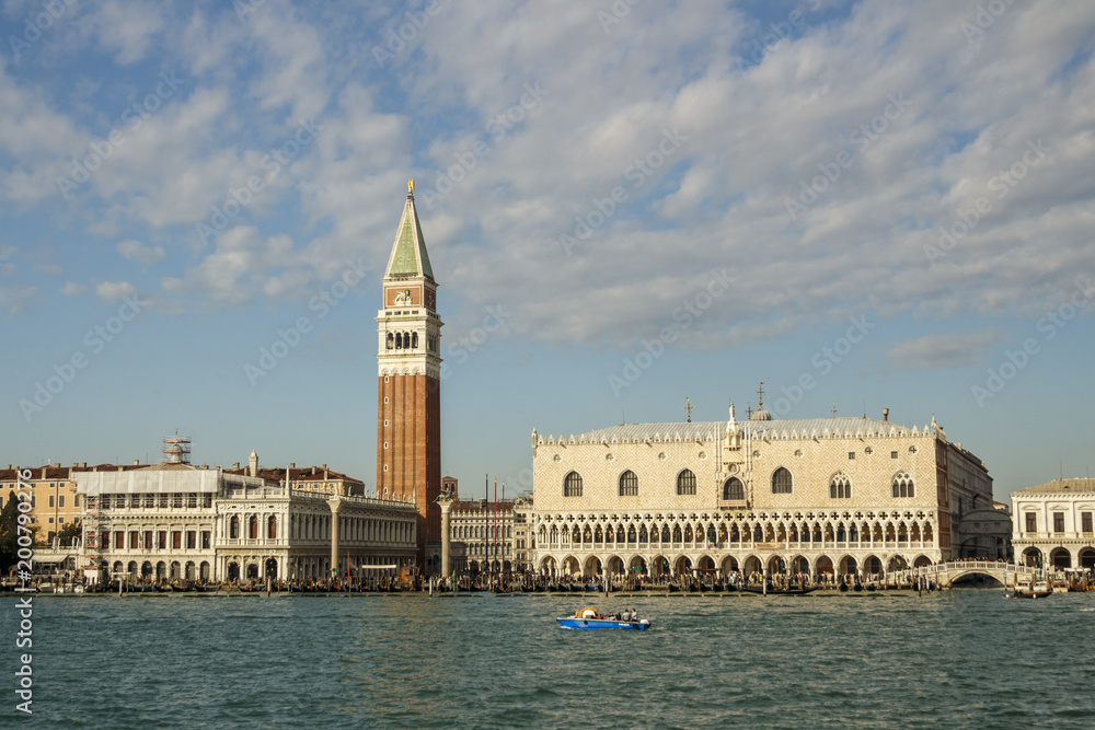 Seaside view on St Mark's Campanile (Bell Tower) in Venice, Italy, 2016