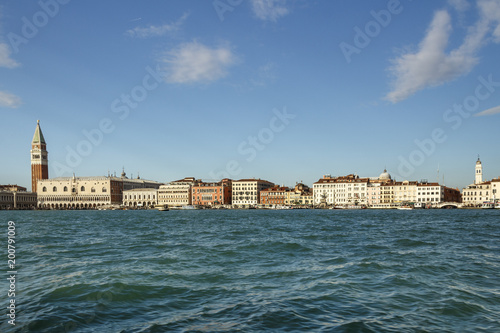 Seaside view on St Mark's Campanile (Bell Tower) in Venice, Italy, 2016