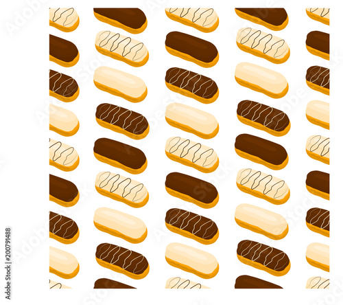 Vector icon illustration logo for cake French eclair.