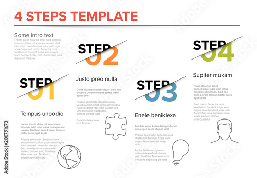 Modern progress four steps template
