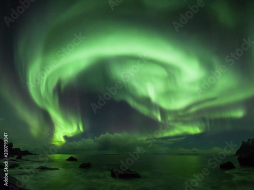Aurora borealis in Lofoten, Norway