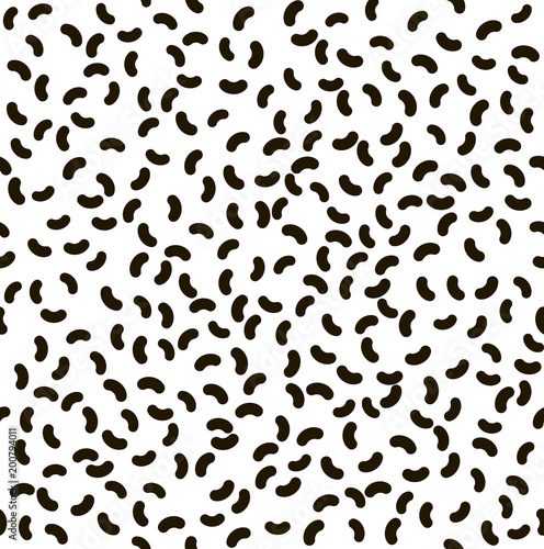Bacteria seamless pattern. Black and white colors.