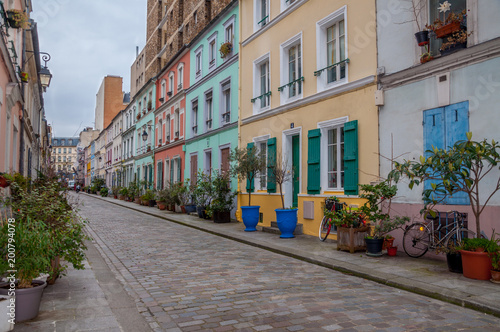 Fototapeta Naklejka Na Ścianę i Meble -  Rue pittoresque et colorée de Paris