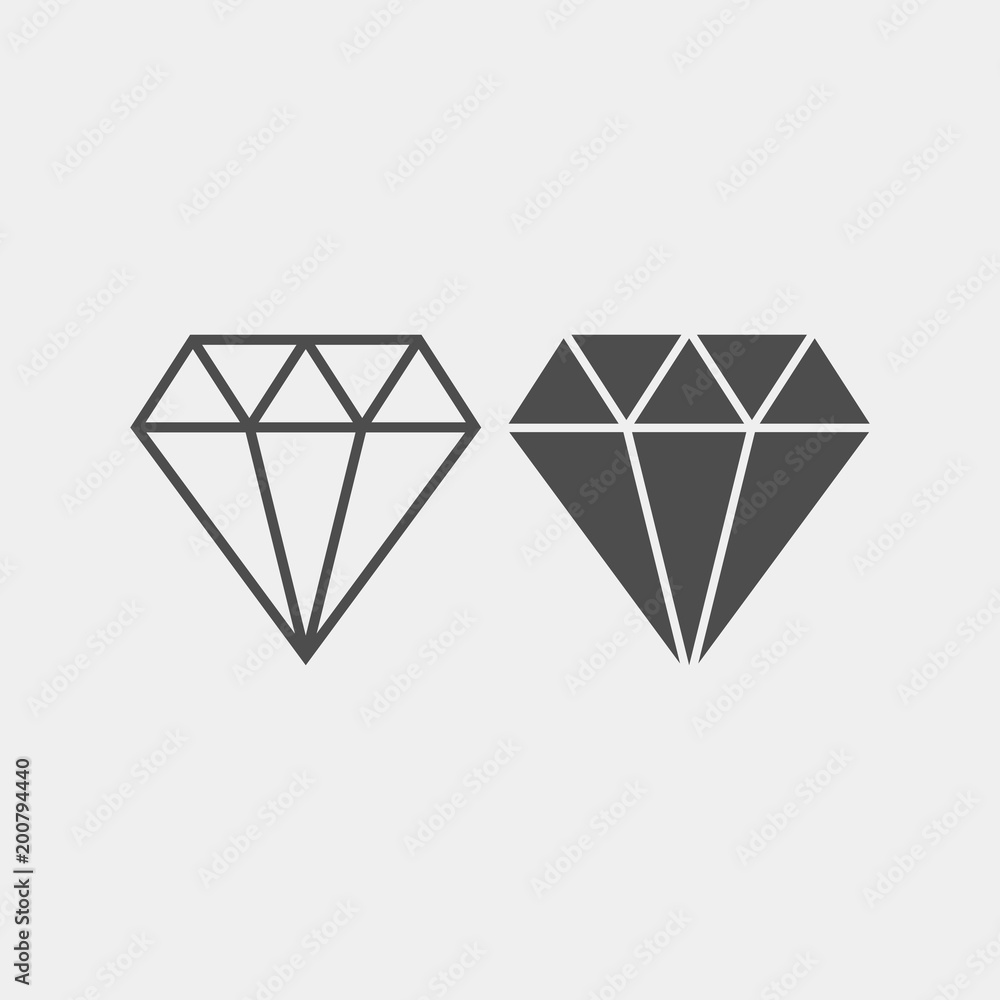 Diamond flat vector icon Diamond flat vector icon