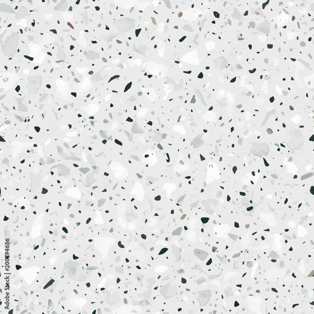 Fototapeta premium Terrazzo flooring vector seamless pattern. Classic italian type of floor in Venetian style