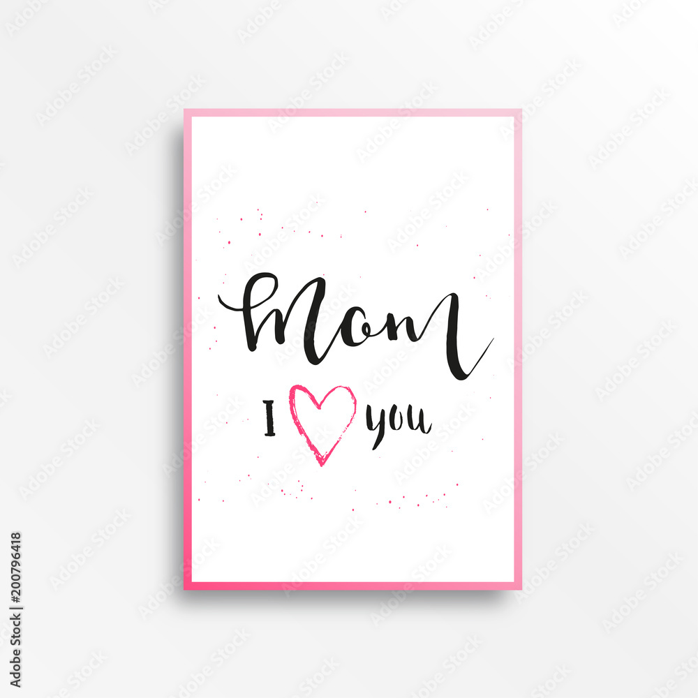Happy Mother's Day - hand drawn calligraphy phrases. Holiday lettering for card, poster Happy Mother's Day - hand drawn calligraphy phrases. Holiday lettering for card, poster