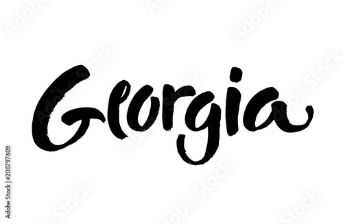 Georgia. American state. Lettering. Modern calligraphy. Hand drawn illustration. Element for flyers, banner, postcards and posters Vector