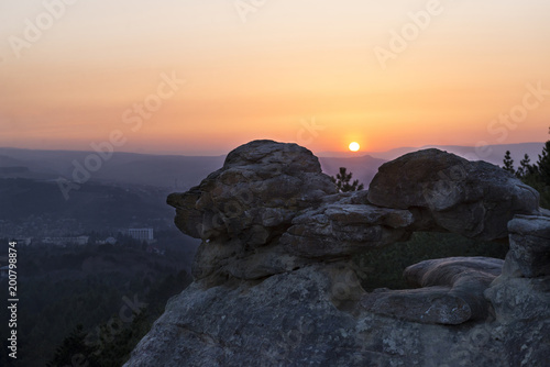 sunset over the rock, Caucasus