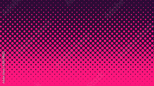 Halftone gradient pattern vertical vector illustration. Pink dark blue dotted, blue halftone texture. Pop Art blue pink halftone, comics Background. Background of Art. AI10