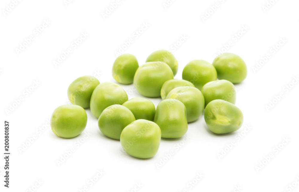 Green peas isolated on the white background Green peas isolated on the white background