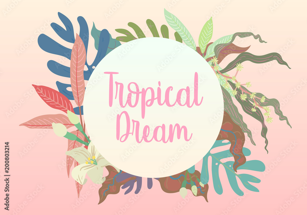 Obraz premium feeling tropical sweet pastel summer