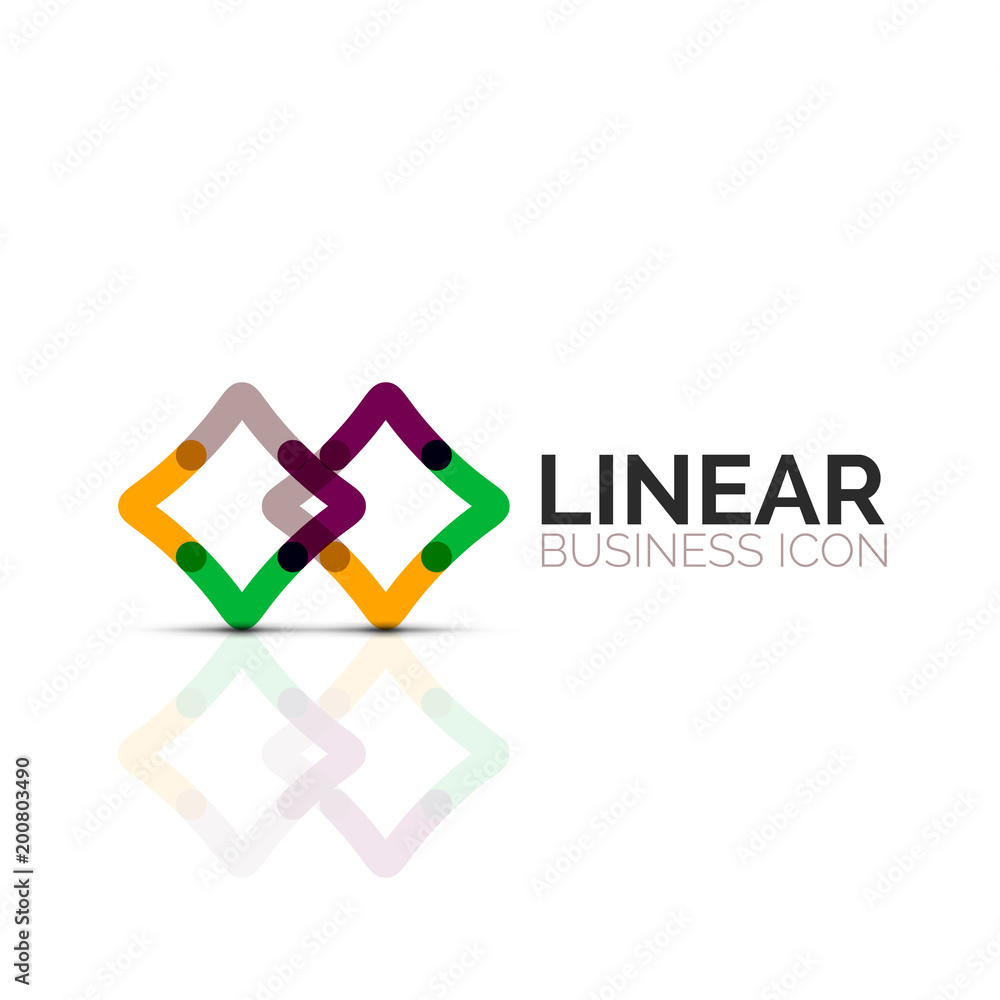 Abstract flower or star minimalistic linear icon, thin line geometric flat symbol for business icon design, abstract button or emblem Abstract flower or star minimalistic linear icon, thin line geometric flat symbol for business icon design, abstract button or emblem