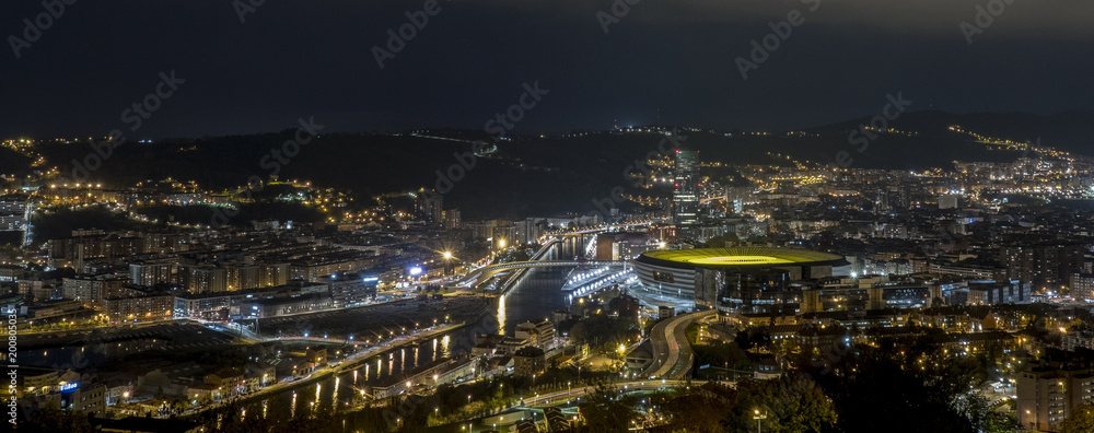 the city of Bilbao at night