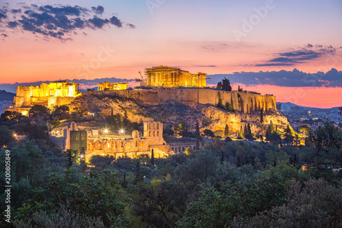 Parthenon, Acropolis of Athens, Greece at summer sunrise