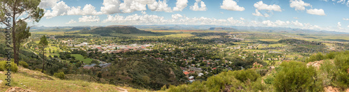 Panorama of Ficksburg in South Africa and Maputsoe in Lesotho