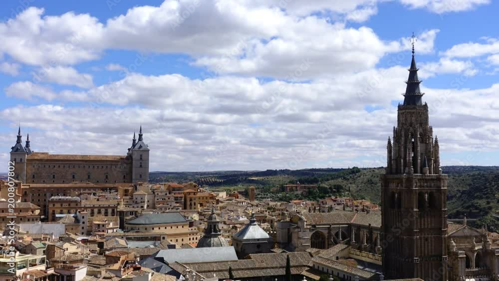 Spain. The cathedral Saint of Maria in Toledo. Timelapse. The Primate Cathedral of Saint Mary of Toledo. Spain. The cathedral Saint of Maria in Toledo. Timelapse. The Primate Cathedral of Saint Mary of Toledo.