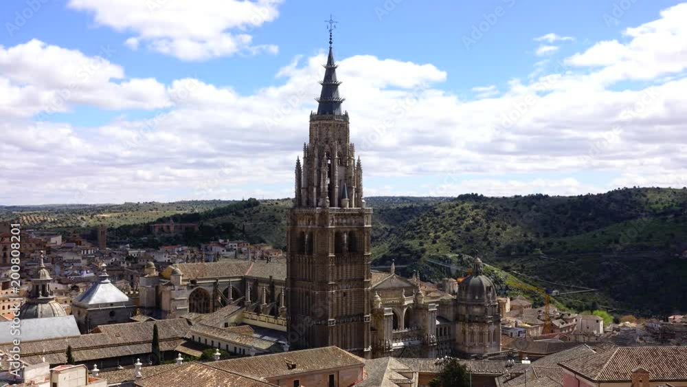 Spain. The cathedral Saint of Maria in Toledo. Timelapse. The Primate Cathedral of Saint Mary of Toledo. Spain. The cathedral Saint of Maria in Toledo. Timelapse. The Primate Cathedral of Saint Mary of Toledo.