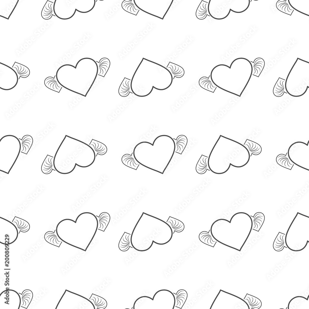Vector seamless texture with winged hearts eps 10 Vector seamless texture with winged hearts eps 10