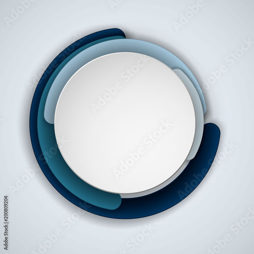 Round or circles abstract banners overlay. Place for text. Abstract round comic background, blue color. Simple rounded line geometric shapes. Graphic banners concept vector design.