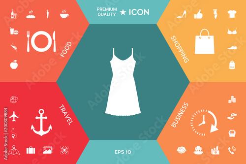 Sundress, Evening dress, combination or nightie, the silhouette. Menu item in the web design
