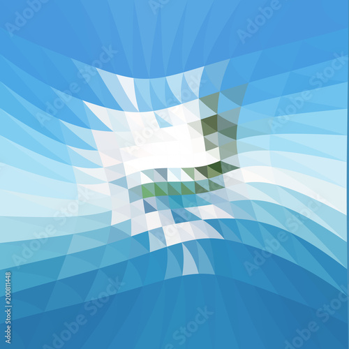 Geometric pattern, polygon triangles vector background in green and blue tones.