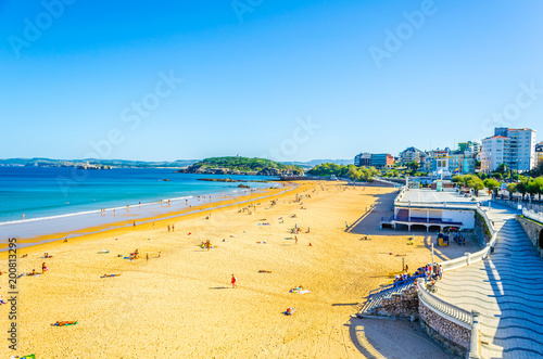 View of a beach in the spanish city Santander
