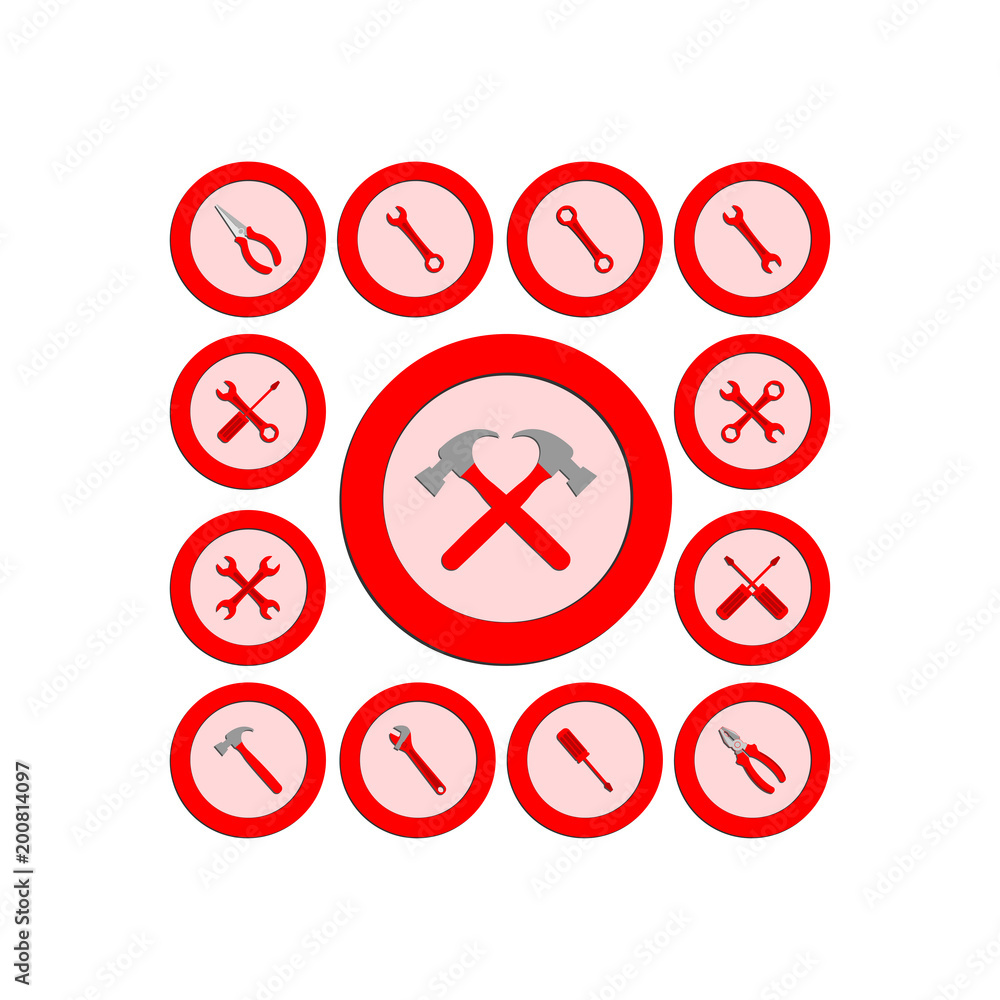 Tools icon. Flat vector icon set Tools icon. Flat vector icon set