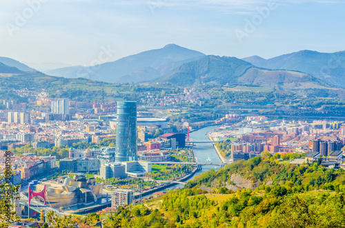 Aerial view of Bilbao from Artxanda hill, Spain