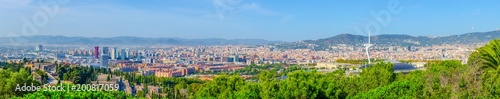 Panorama of barcelona including the olympic park.
