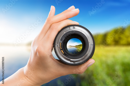 Bilde på lerret Photography camera lens concept.