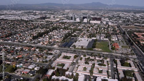 Aerial View of Orange County California via Helicopter
