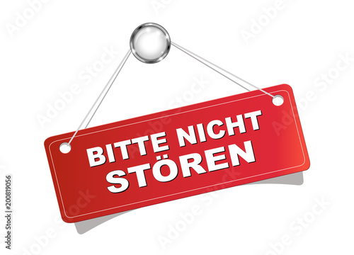 Bitte nicht stören
Hinweis Schild in rot aufgehängt.
Vektor Illustration isoliert auf weißem Hintergrund
