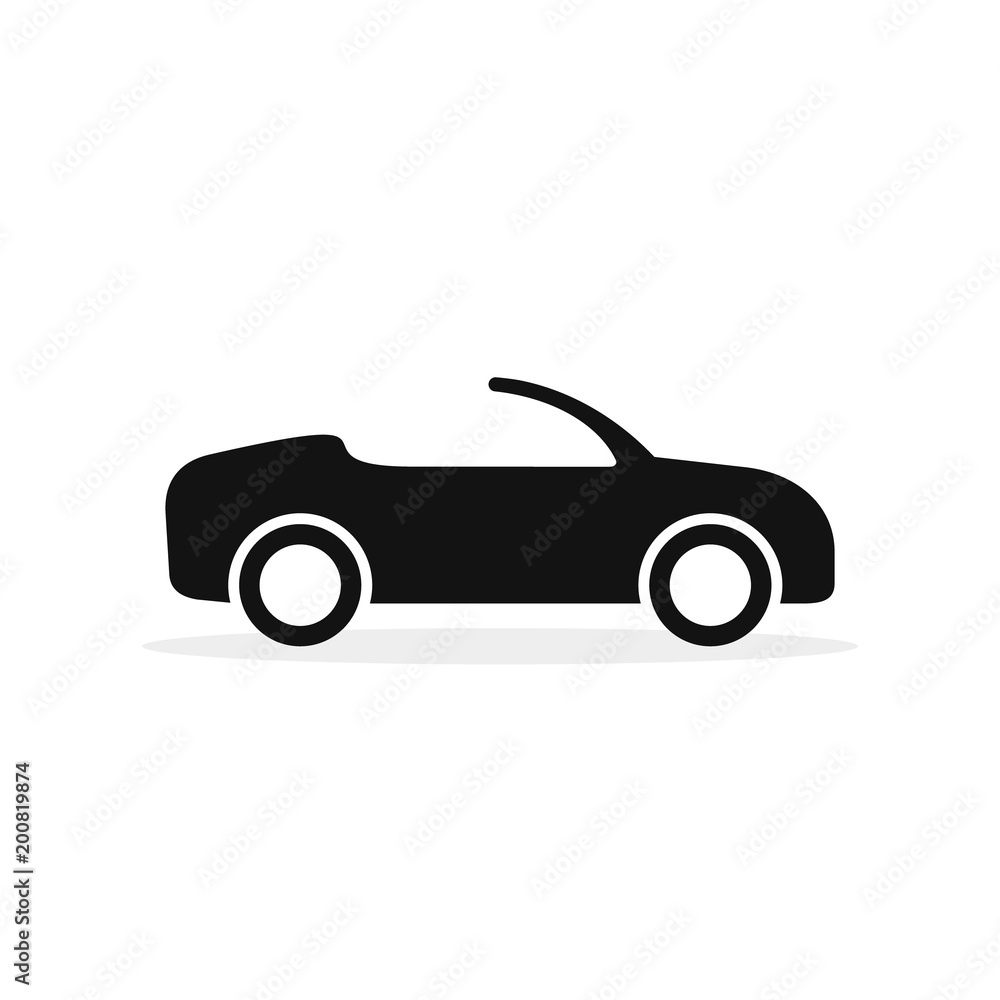 Convertible Cabriolet Car icon, vector symbol flat graphic vehicle automobile illustration on white background