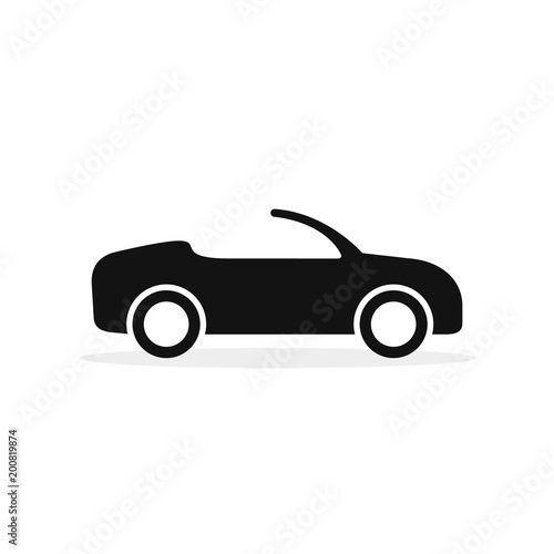 Convertible Cabriolet Car icon  vector symbol flat graphic vehicle automobile illustration on white background