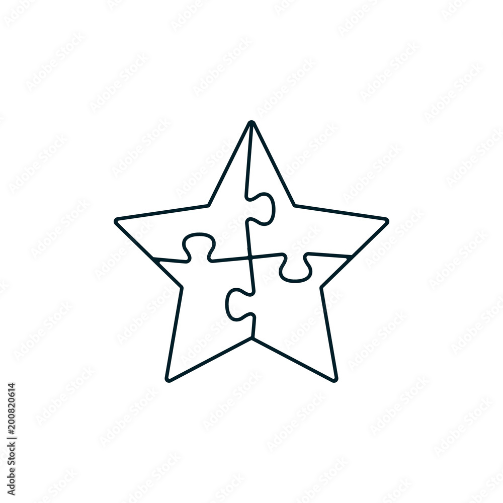 Vecteur Stock Puzzle star line icon. Vector logo design template. Modern  flat concept | Adobe Stock