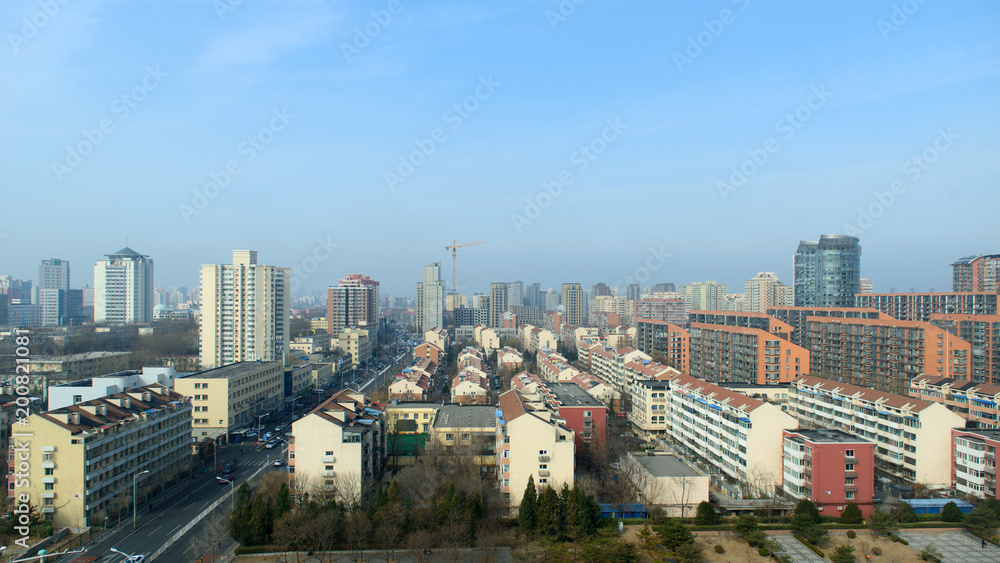 City landscape view of Beichen, Beijing China