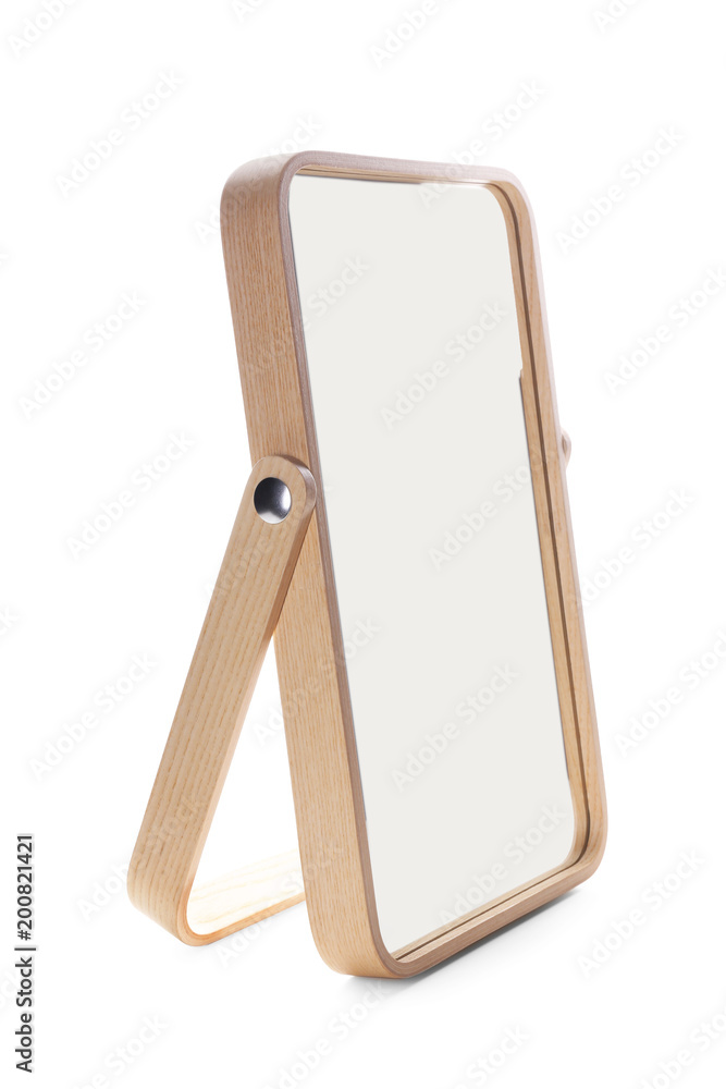 Small mirror on white background Small mirror on white background
