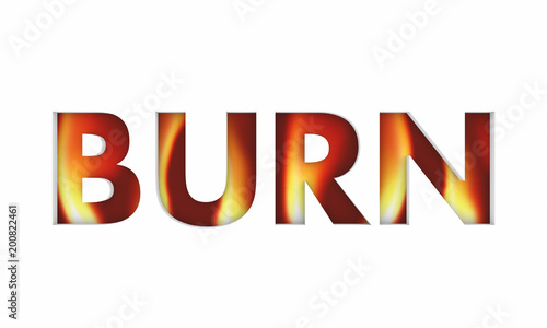 Burn Fire Flames Word 3d Illustration