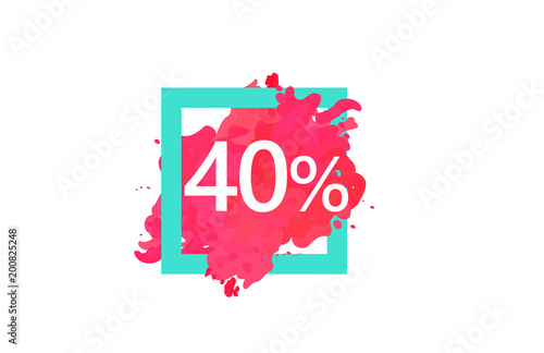 40 Percent Discount Number Water Color Frame
