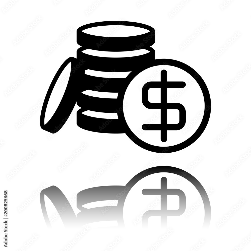 0083.eps. Black icon with mirror reflection on white background 0083.eps. Black icon with mirror reflection on white background