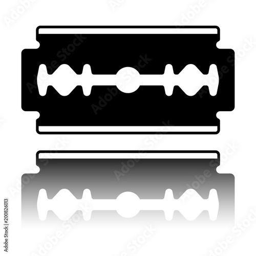 blade. simple silhouette. Black icon with mirror reflection on white background