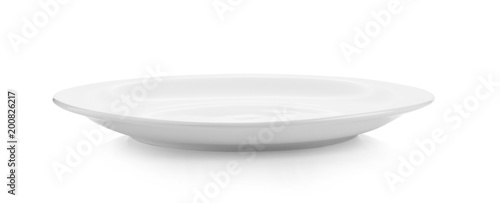 white plate on white background