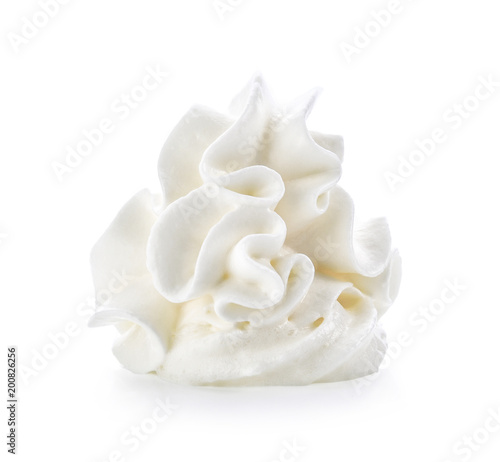 whipped cream isolated on white background