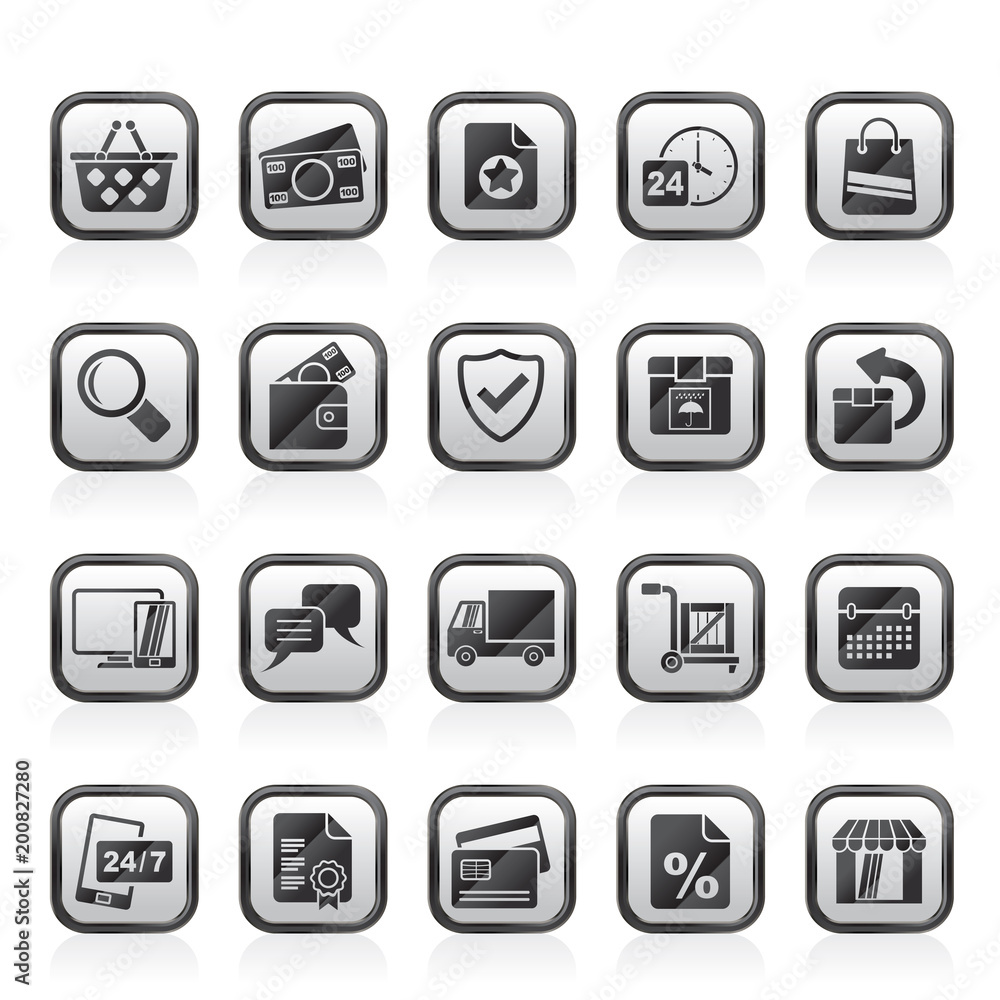 E-commerce and shop icons - vector icon set E-commerce and shop icons - vector icon set
