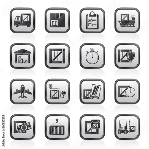 Cargo, shipping, Logistics and delivery icons - vector icon set