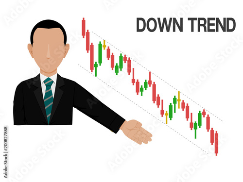 An investor is presenting down trend of stock chart
