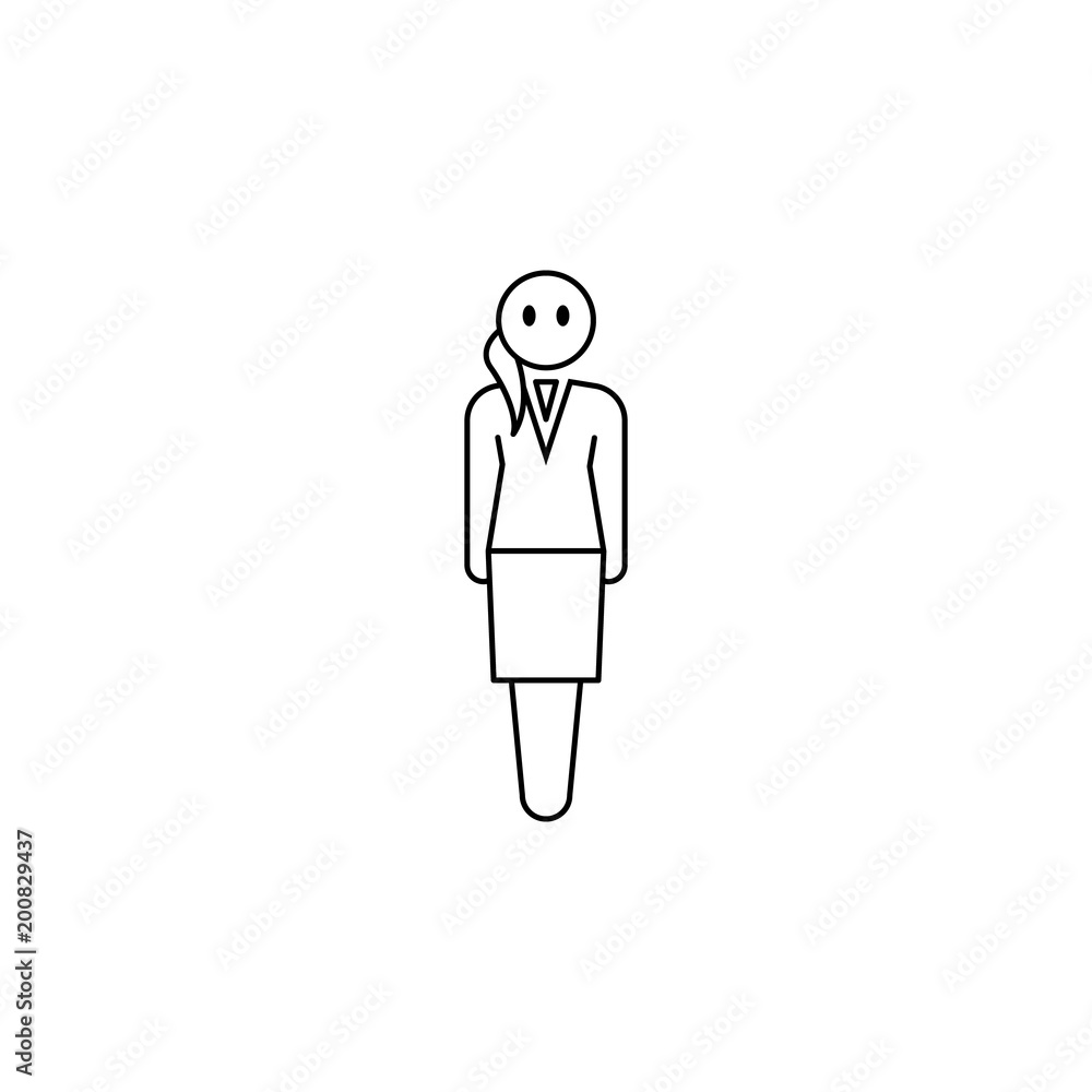 punctual business lady icon. Element of business lady different state for mobile concept and web apps. Thin line icon for website design and development; app development punctual business lady icon. Element of business lady different state for mobile concept and web apps. Thin line icon for website design and development; app development