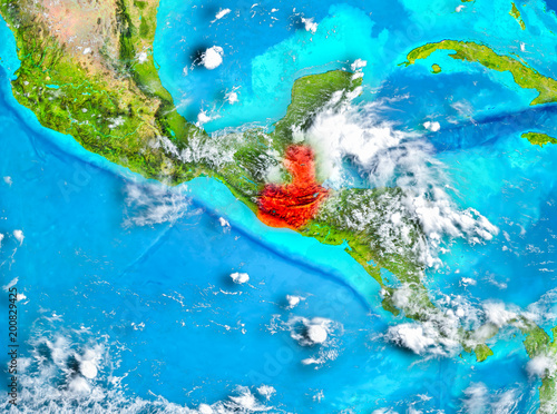 Guatemala in red on Earth