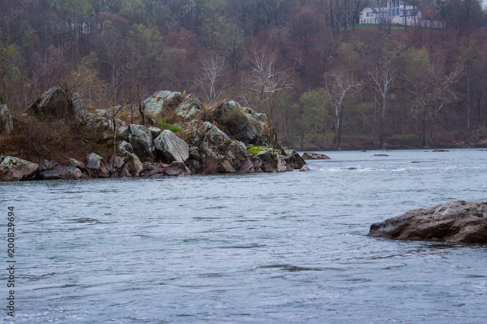 Fototapeta premium Island of rocks in the river