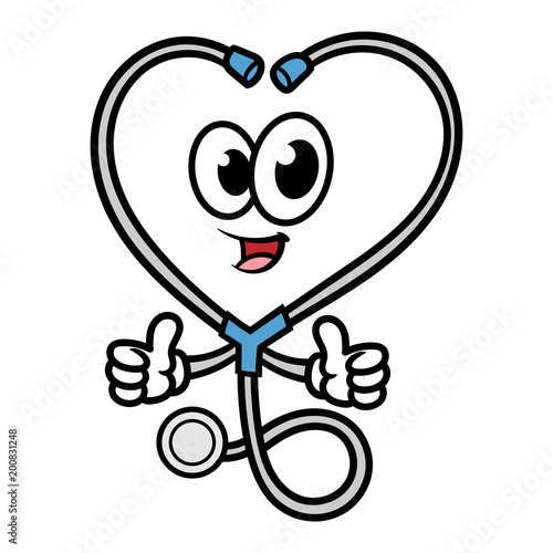 Cartoon Stethoscope Character Giving Thumbs Up Stock Vector | Adobe Stock